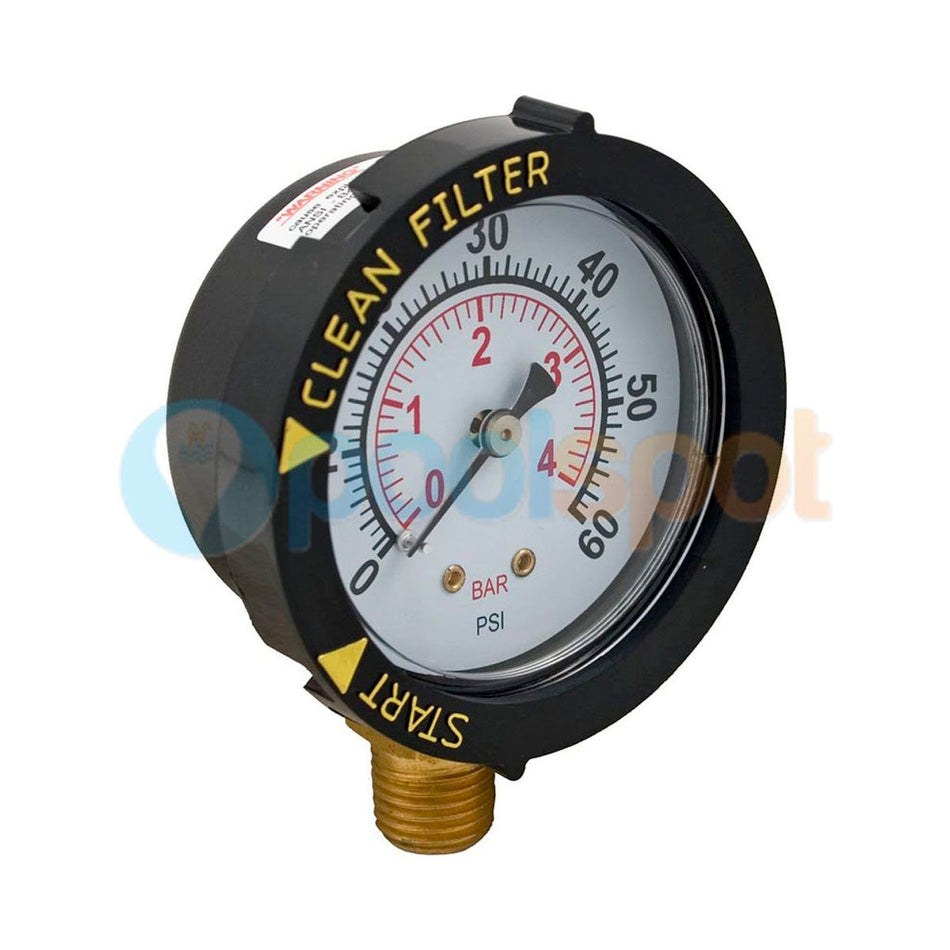 Pressure Gauge, 2" x ¼" MPT w/ Indicator for Pentair Clean & Clear Plus / Posi-Clear RP Cartridge Filter / FNS Plus / Quad DE