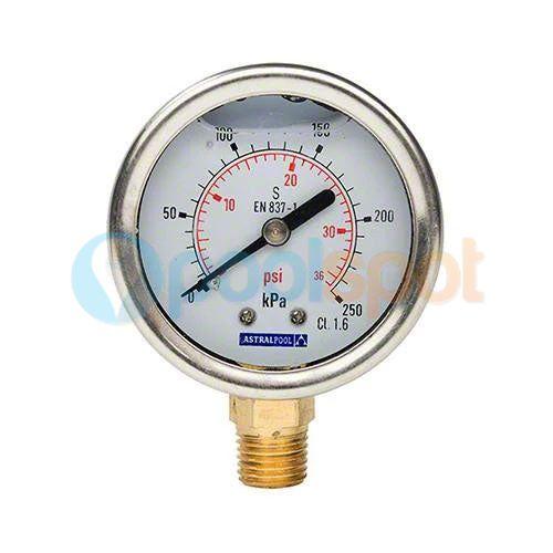 Pressure Gauge, Oil Filled, to suits all AstralPool Filters