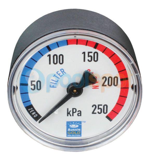 Pressure Gauge - Aussie Gold - Plastic - Centre rear mount