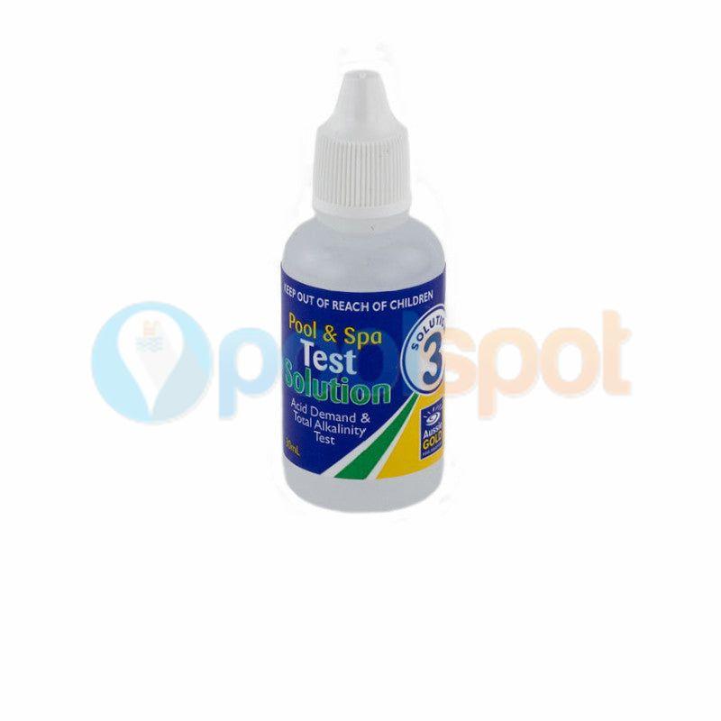 Solution #3 - Acid demand & total alkalinity solution for Aussie Gold 4 in 1 test kit (30mL)
