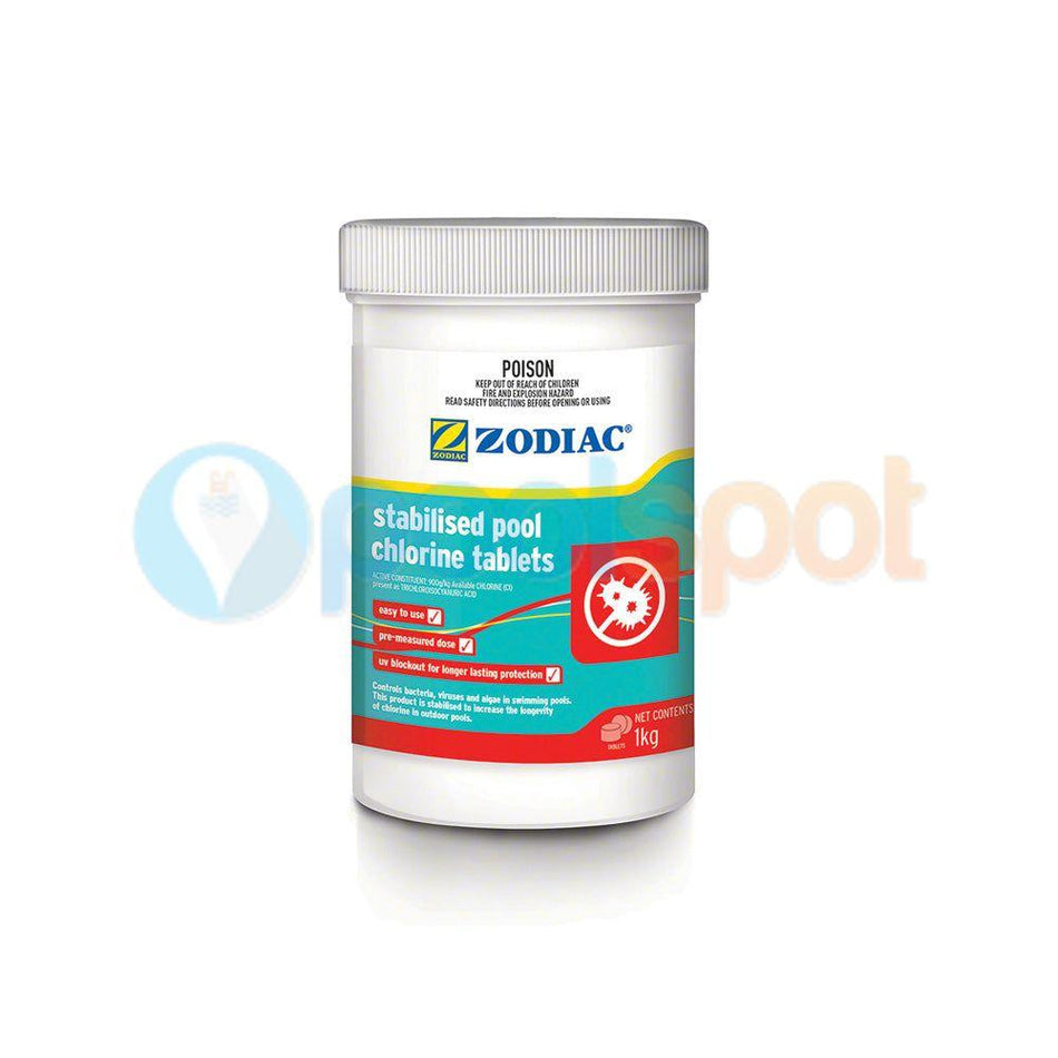Stabilised Pool Chlorine Tablets, Zodiac