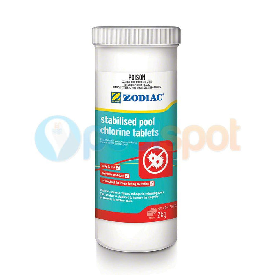 Stabilised Pool Chlorine Tablets, Zodiac